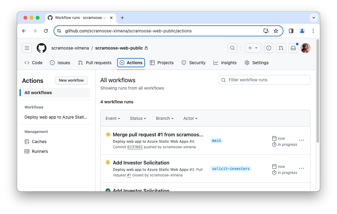 GitHub Actions post PR workflows