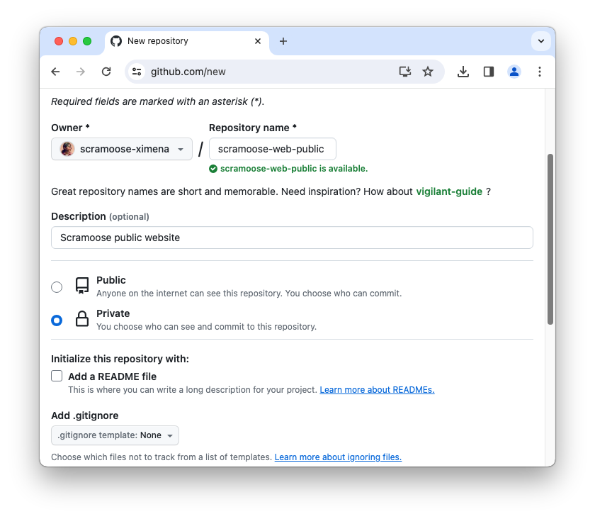 new GitHub repository for public website code