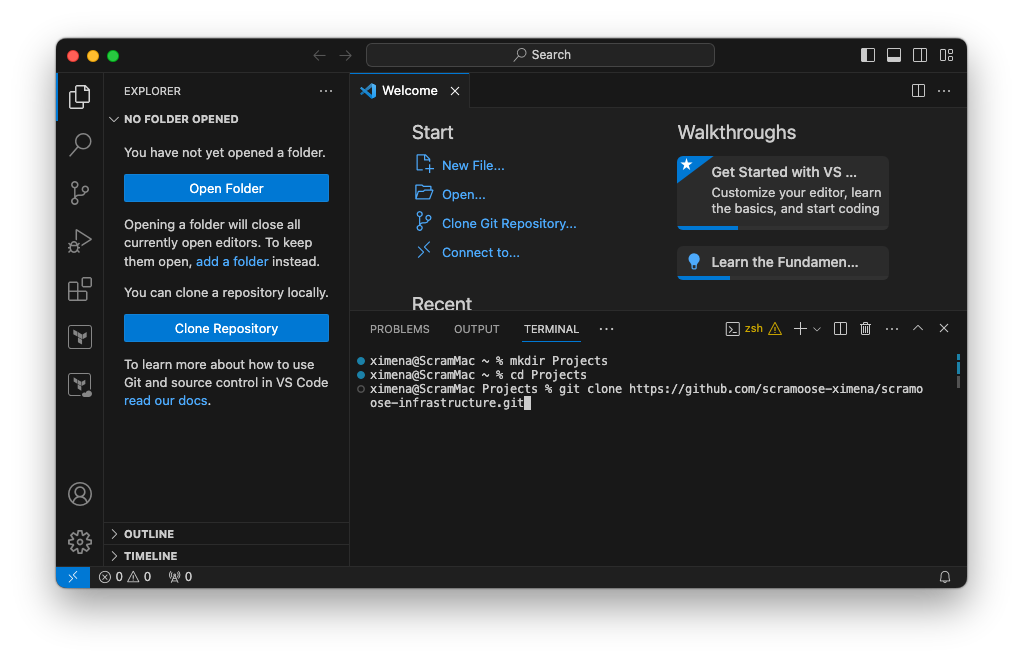 Clone GitHub repo with command line
