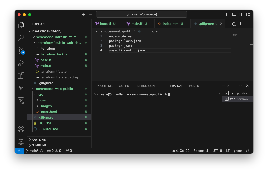second terminal in VS Code