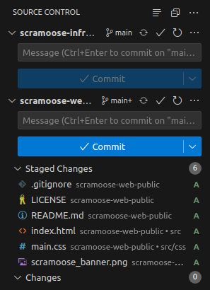 VS Code staged files